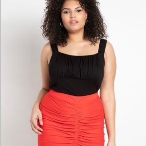 Ruched Front Square Neck Tank